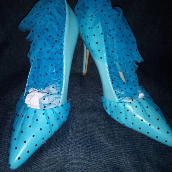 AZALEA WANG " PERFECTED PERSONIFIED " TULLE POLKA DOT / BLUE (BRAND NEW !!!!! - Picture 5 of 6